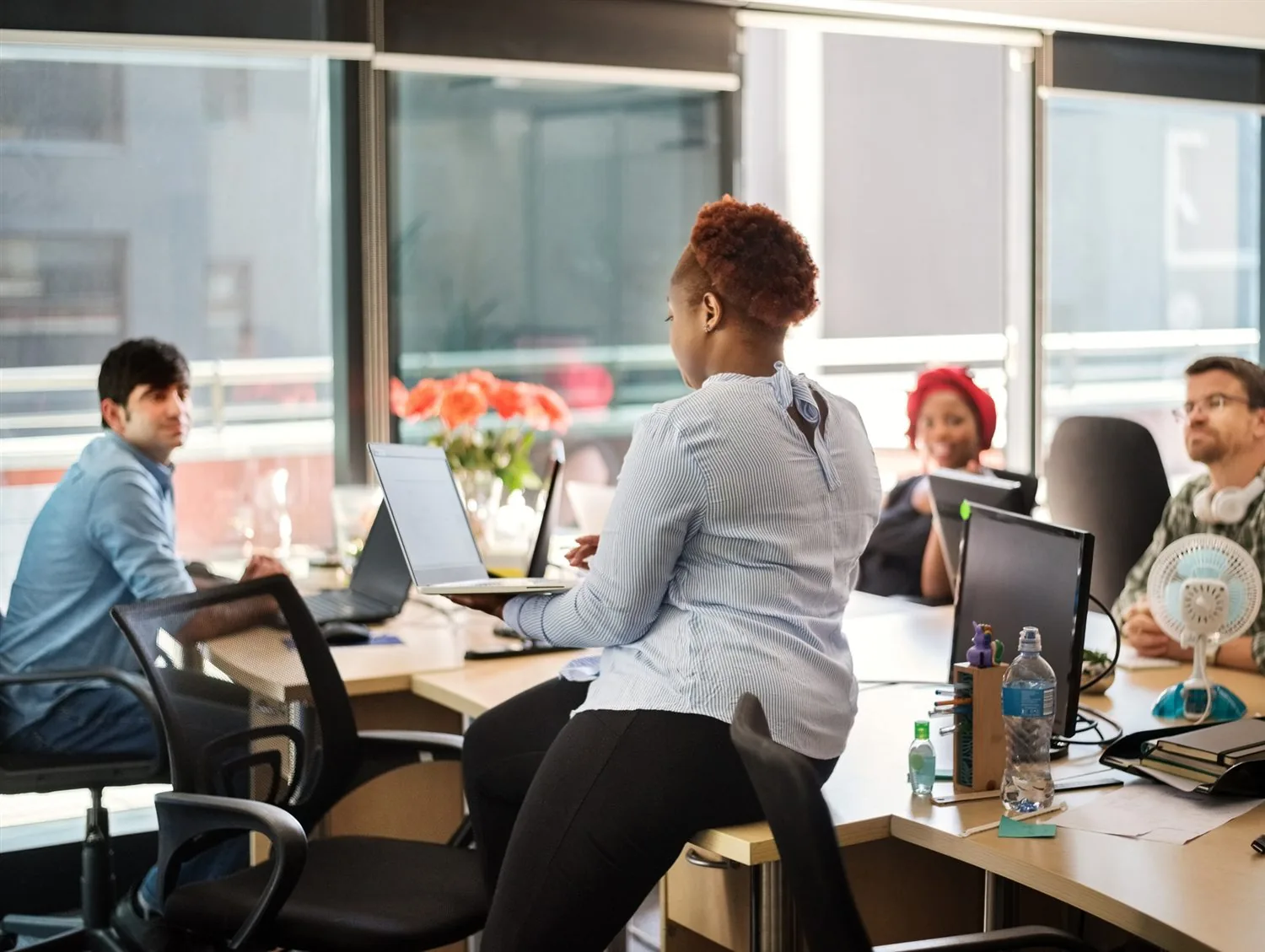 A billing-bureau team managing several medical practices together from one office